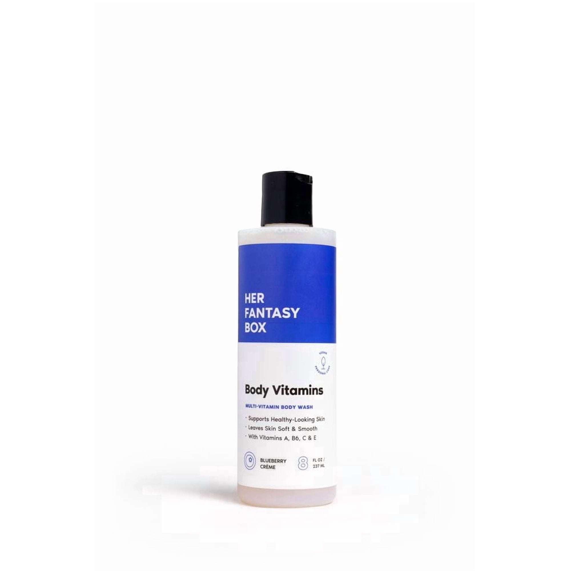 Her Fantasy Box | Body Vitamins Moisturizing Body Wash – Multi-Vitamin Cleanser with Vitamins A, B6, C & E, Hydrating & pH Balanced, Vegan & Cruelty Free, 8 oz