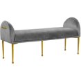 thumbnail image 1 of Meridian Furniture Owen 20"H Contemporary Velvet Bench in Gray, 1 of 6