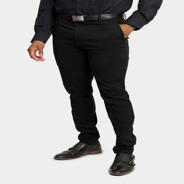 CHOK Pantalon Chino Basique Décontracté Coupe Ajustée Extensible pour Hommes DL1250 - Kaki - 36/30
