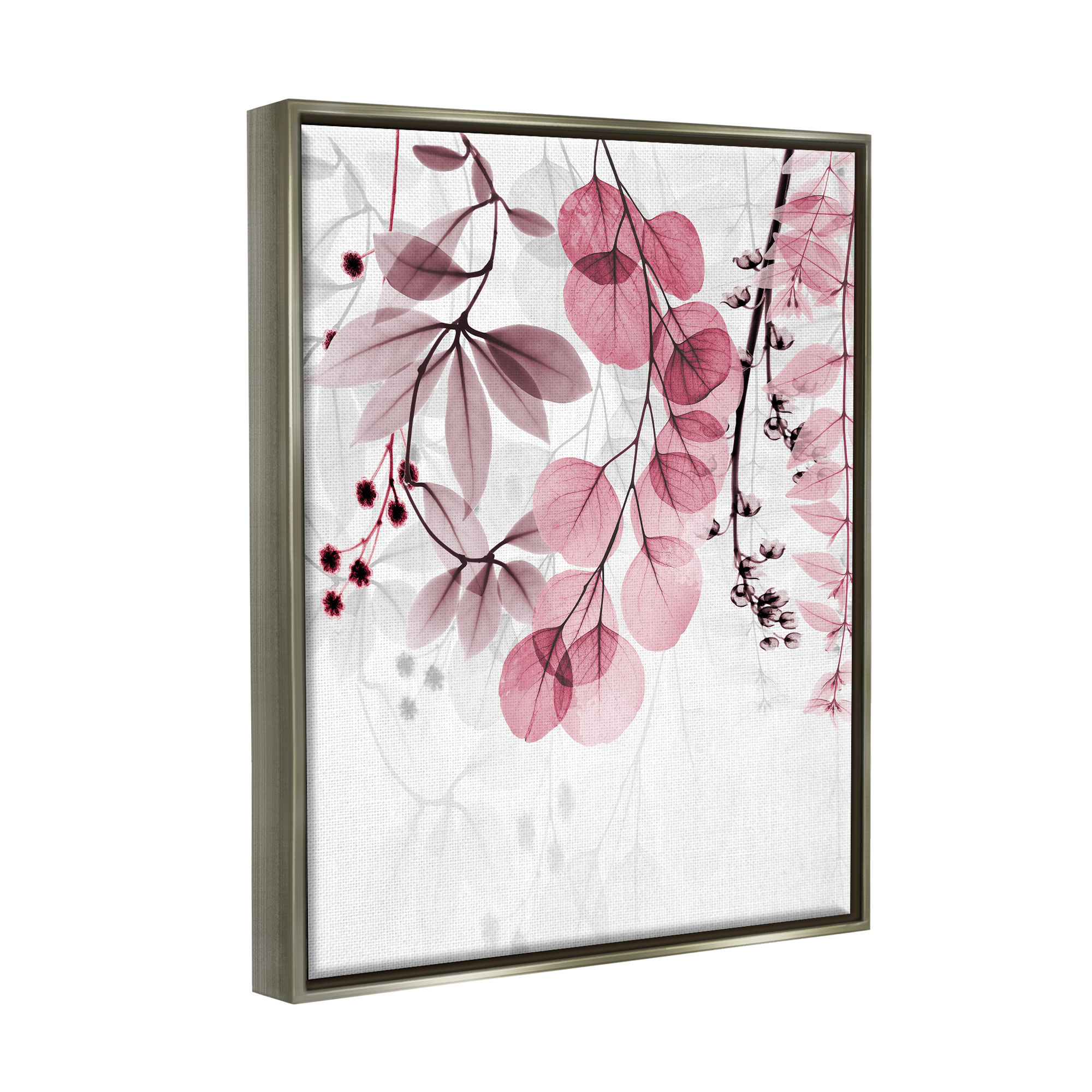 Stupell Industries Vivid Matter Botanicals Botanical & Floral Painting Gray Floater Framed Art Print Wall Art, 25 x 31