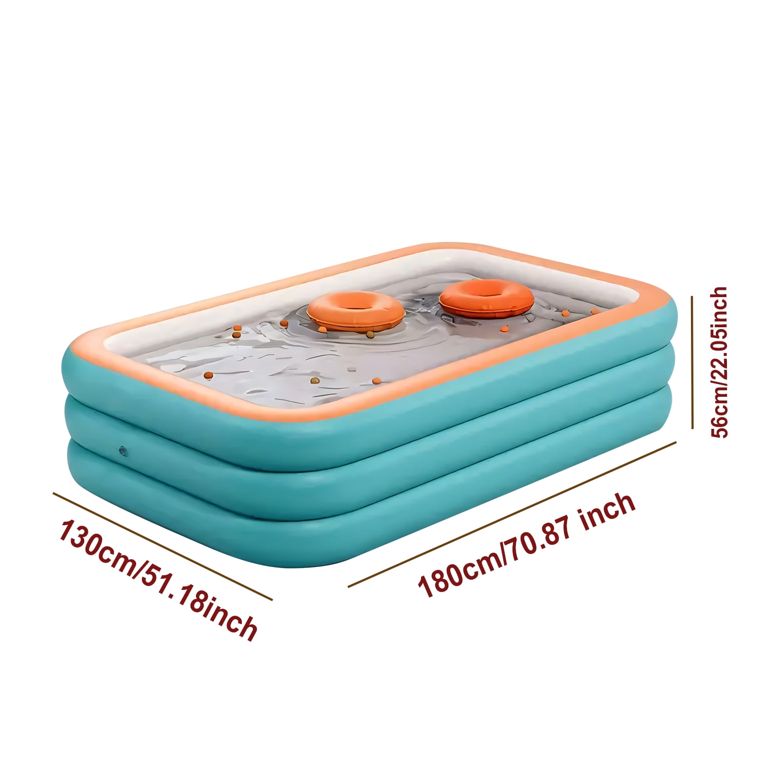 DAZLUTE Inflatable Pool, 71" X 51" X 22" Above Ground Pools, Kiddie Pool Thickened Blow up Swimming Pools Play Center for Kids Children Family Outdoor Garden Backyard