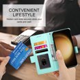 thumbnail image 4 of Compatible with Samsung Galaxy S23 Wallet Case, Classic PU Leather Flip Folio Case with Card Holders Kickstand [Shockproof TPU Inner Shell] Phone Cover for Samsung Galaxy S23, Mint, 4 of 7