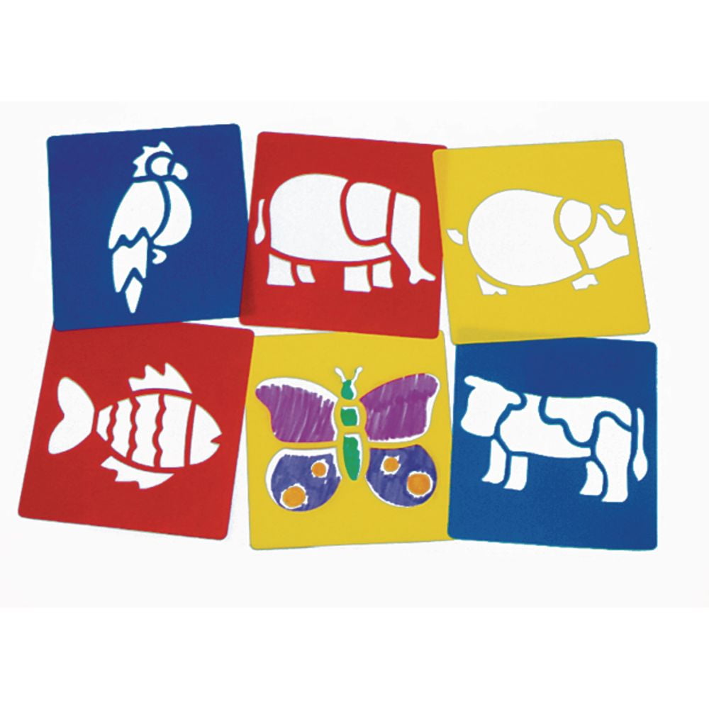 FolkArt Reusable Adhesive Stencil Set - 3 Sheets, Block Font, 8.5 X 9.5 Inches, For Crafts On Wood, Fabric, Glass