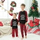 thumbnail image 3 of Pijamas familiares a juego de Navidad, conjunto de pijamas luminosos, árbol de Navidad, cornamenta, cuadros rojos, 3 of 3