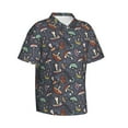 thumbnail image 2 of Men's Casual Button Down Short Sleeve Hawaiian Shirts,Mushrooms Gray Shirts Regular Fit Beach Bowling Shirts with Front Pocket,L, 2 of 7