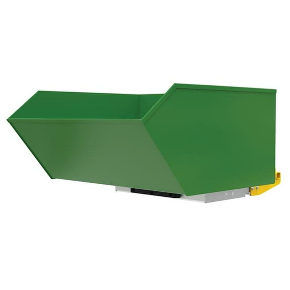 Vestil H-100-MD-BD-GRN-T 62 x 51 x 28.125 in. Steel Medium Duty Bump & Dump Hopper - 1 cu. Yard - 4000 lbs Capacity - Tractor Green