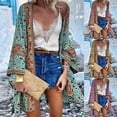 thumbnail image 5 of Joernso Long Sleeve Sun Protection Women Cardigan Quick Drying Summer Open Front Bohemian Floral Printed Shirt for Beach, 5 of 8
