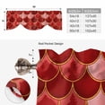 thumbnail image 6 of Red Fish Scale Tie Up Valance Curtains for Windows, Kitchen Curtains Window Treatments, Modern Geometric Ombre Abstract Moroccan Short Window Shades Valances for Bedroom Bathroom Cafe 42"x18", 6 of 8
