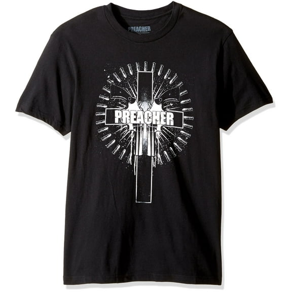 Preacher AMC Mens T-Shirt - Guns Pointed Down Preacher Crest