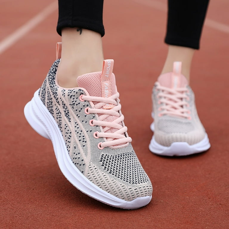 Sneakers for Women Ladies Shoes Fashion Comfortable Lace Up Soft Solemesh Breathable Casual Sneakers Womens Sneakers Mesh Pink 39 - Walmart.com