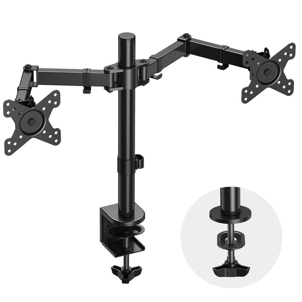 USX HAS402 Dual Monitor Arm Desk Mount Fits 13in 27in LED Flat/Curved