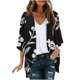 thumbnail image 2 of Cárdigan de manga larga para mujer, blusa informal estampada con bolsillo, abrigo tipo cárdigan para mujer, 2 of 5
