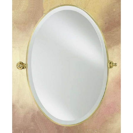 Adjustable Tilt Mirror - Oval Beveled Wall Mirror with Adjustable Tilt - Radiance (Polished Chrome)