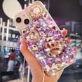 thumbnail image 2 of for iPhone 15 Glitter Bling Case,Cute Luxury 3D Crown Crystal Rhinestone Diamond Sparkle Stunning Stones Pearl with Wrist Strap Chain Women Girls Protective Case for iPhone 15 6.1 inch (Pink), 2 of 4