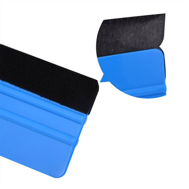 3Pcs Blue Vinyl Squeegee With Fabric Felt For Auto Car Decals