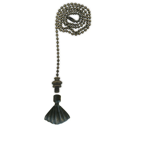 Royal Designs Fan Pull Chain with Seashell Finial ? Antique Brass