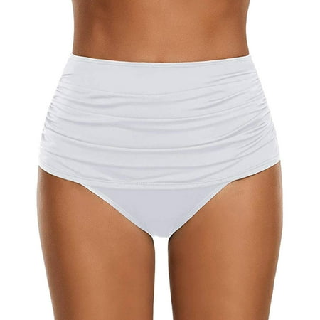 Cathalem Womens Swimsuit Bottoms Sunflower Bathing Suit Bottoms Bottom Bikini Swim Women s Briefs Ruched High Swimsuit Women Swim Shorts And Top Set White XX-Large