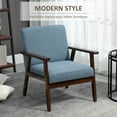 thumbnail image 4 of HOMCOM Modern Accent Chair with Cushioned Seat and Rubberwood Arms, 4 of 10
