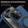 thumbnail image 6 of 3-in-1 [Magnetic+KickStand+Ring Holder] for iPhone 15 Pro Max PU Leather Case, Compatible with MagSafe, Invisible 360° Rotatable Ring Stand Shockproof Protective Magnetic Cover,Blue, 6 of 8