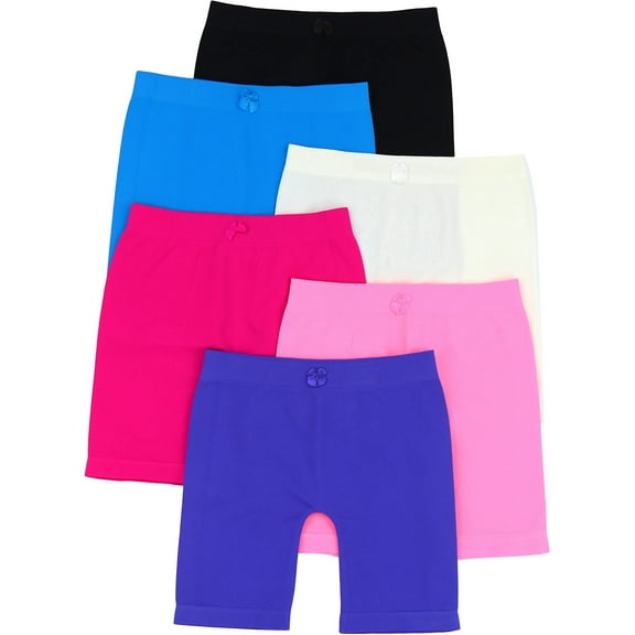 ToBeInStyle Girls' Pack of 6 Seamless Layering Under Skirt Modesty Shorts - Large
