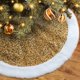 thumbnail image 1 of Falda de árbol de Navidad dorada con lentejuelas de piel sintética, faldas de árbol de 48 pulgadas para decoraciones navideñas, tapete para base de árbol de interior para el hogar, decoración navideña, 1 of 4