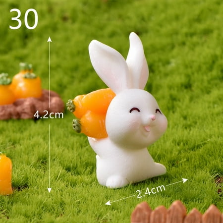 

Cute Mini Resin Bunny Easter Decorations Home Miniature Landscape Decor Small Rabbit Figurines DIY Garden Dollhouse Ornament