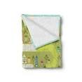 thumbnail image 2 of Board Game Soft Flannel Fleece Throw Blanket, Cartoon Style Composition with Buildings Cars and Mountain Landscape Design, Cozy Plush for Indoor and Outdoor Use, 60" x 80", Multicolor, by Ambesonne, 2 of 5