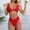 Red, variant on Bikini Set For Women Solid V Neck Knot Front Push Up High Leg Thong Two Piece Swimsuit Swim Top plus Size Bikini Tops for Women Large Bust Supportive Long Skirt And Top Set for Girls Sunflower