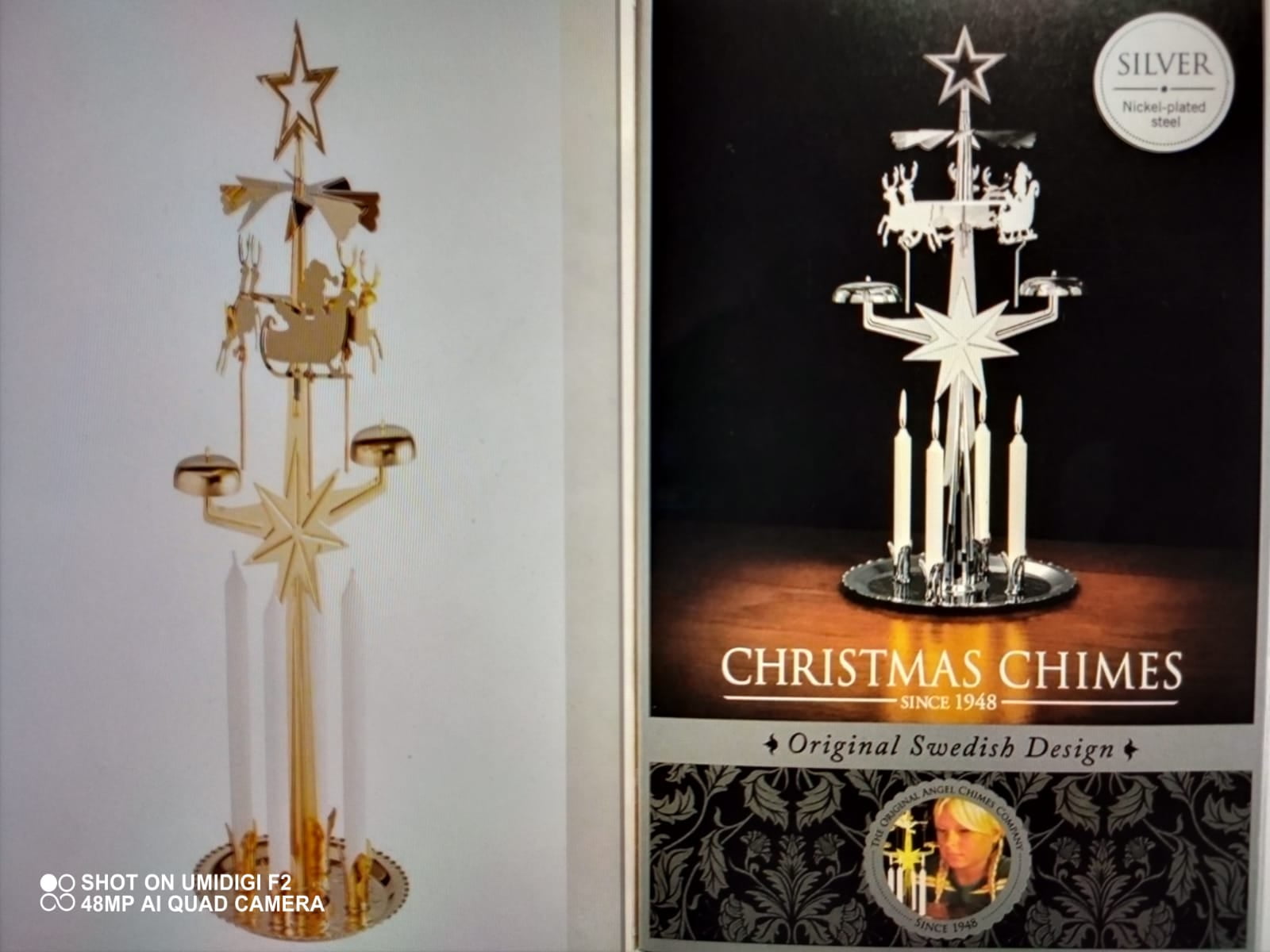 CHRISTMAS Chimes ( 2 PACK SILVER & BRASS ) The Original & Traditional