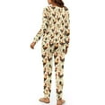 thumbnail image 3 of FOR U DESIGNS Vintage Rooster Drawstring Pajamas for Women Set Long Sleeve Pants 2 Pack Size S Sleepwear Long Crew Neck Tops for Women Nightwear with Pockets Pjs, 3 of 6