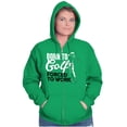 thumbnail image 4 of Born to Golf Forced to Work Golfing Zip Up Hoodie Men's Women's Brisco Brands S, 4 of 6