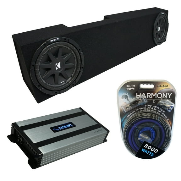 06-18 Fits Dodge Ram Mega Cab Kicker Comp C10 Dual 10 Sub Box & HA-A800.1 Amp