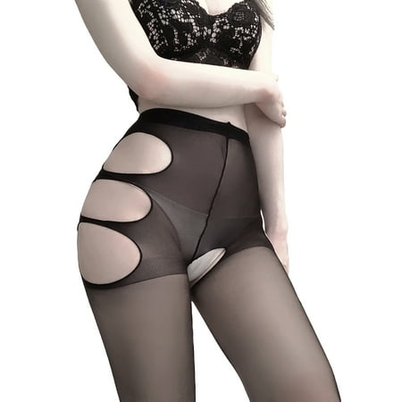 

VISgogo Women Ripped Tights Hollow-Out Mesh Sheer Pantyhose Stockings for Dating Night Valentines Gift for Her