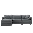thumbnail image 2 of 103" Chenille Modular Sectional Sofa with Deep and Wide Seat, L Shaped Cloud Couch Set with Double Cushions, 4 Seat Sofa with Movable Ottoman, Oversized Indoor Furniture (Gray), 2 of 11