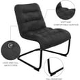 thumbnail image 5 of NALYL Upholstered Durable Metal Modern Chair with Soft Cushion, Black - Ideal for Bedrooms, Living Rooms, Dorms, Indoor Spaces, Accent and Lounging, 5 of 7
