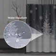 thumbnail image 3 of Christmas Shower Curtain, Gray Winter Christmas Trees Grey White Snowflake Waterproof Fabric Bathroom Shower Curtain Set with 12 Hooks 72"X72", 3 of 6