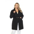 thumbnail image 6 of Simply Couture Women's Notched Lapel Long Sleeve Buttoned Classic Winter Long Coat, 6 of 6