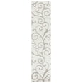 thumbnail image 2 of SAFAVIEH Florida Doug Floral Vines Geometric Shag Runner Rug, Ivory/Beige, 2'3" x 13' - Transitional Modern Design, Ivory & Beige, Non-Shedding & Easy Cleaning, Ultra Plush Thick Pile, Ideal for Livi, 2 of 11