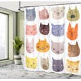 thumbnail image 5 of Ambesonne Animal Shower Curtain, Colorful Humor Fun Cat, 69"Wx70"L, Multicolor, 5 of 5