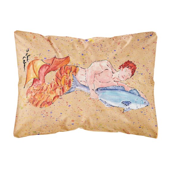 Carolines Treasures 8346PW1216 Merman Canvas Fabric Decorative Pillow, 12H x16W, multicolor