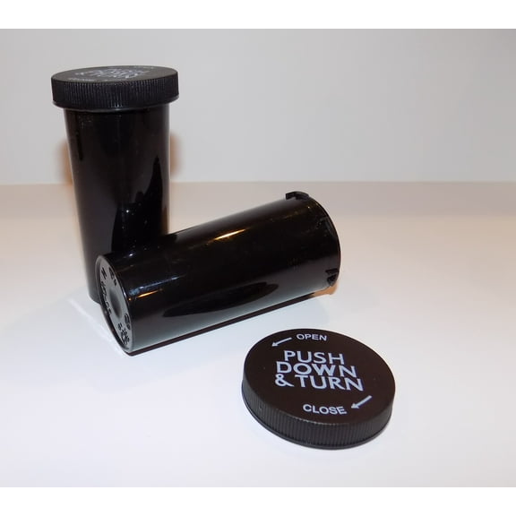 RX Medicine Vials 30 Dram Black Opaque 25 Pack