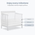 thumbnail image 4 of Dream On Me Aden 4-in-1 Convertible Mini Crib In White, Greenguard Gold Certified, 4 of 9