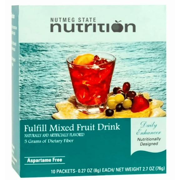 Nutmeg State Nutrition Diet Protein to Go Fulfill High Fiber Drink Mix Aspartame-Free 1 Box