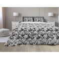 thumbnail image 1 of Vintage Comforter & Sham Bedding Set, Floral Theme Roses and Insects Butterfly Botanical Leaves Image, 3 pcs Duvet Set Microfiber Filling Quilt, 5 Sizes, Charcoal Grey White, by Ambesonne, 1 of 4