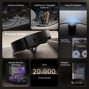 DREAME X50 Ultra Black bundle, Robot Vacuum and Mop with Auto-Empty and Mop Self-Cleaning, 20,000Pa Suction, Obstacle Avoidance and 360° Navigation, Corner to Edge Deep Cleaning, Detangling Brush