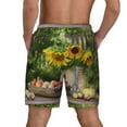 thumbnail image 4 of Daiia Vintage Wooden Bucket Mens Swim Trunks Swim Shorts Quick Dry Swim Shorts with Mesh Lining Pockets-Large, 4 of 9