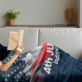 thumbnail image 3 of 4th of July Soft Flannel Fleece Blanket, American Flag Backdrop with Stars and Swirled Abstract Stripes Patriotic Design, Cozy Plush for Indoor and Outdoor Use, 50" x 70", Multicolor, by Ambesonne, 3 of 5