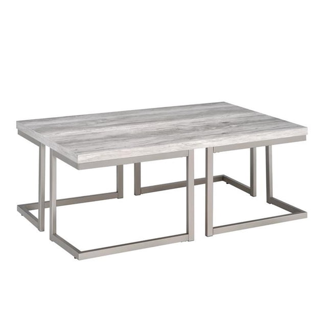 Steve Silver David Table Cocktail en Bois Flotté avec Base en Métal