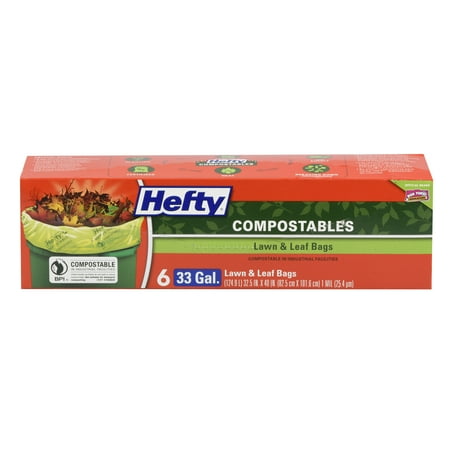 hefty gallon compostables count lawn leaf bags