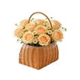 thumbnail image 3 of FSAGAE Oval Woven Storage Basket 19x14.5x13 cm with Handle for Home Garden and Decor Brown`, 3 of 5
